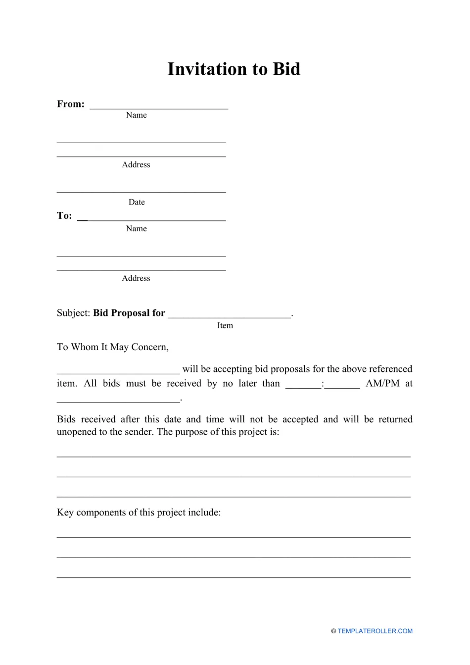 invitation to bid public notice template