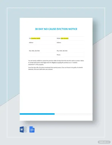 no cause eviction notice template