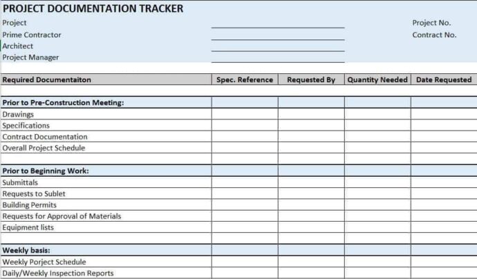 Construction Project Management Documentation Template