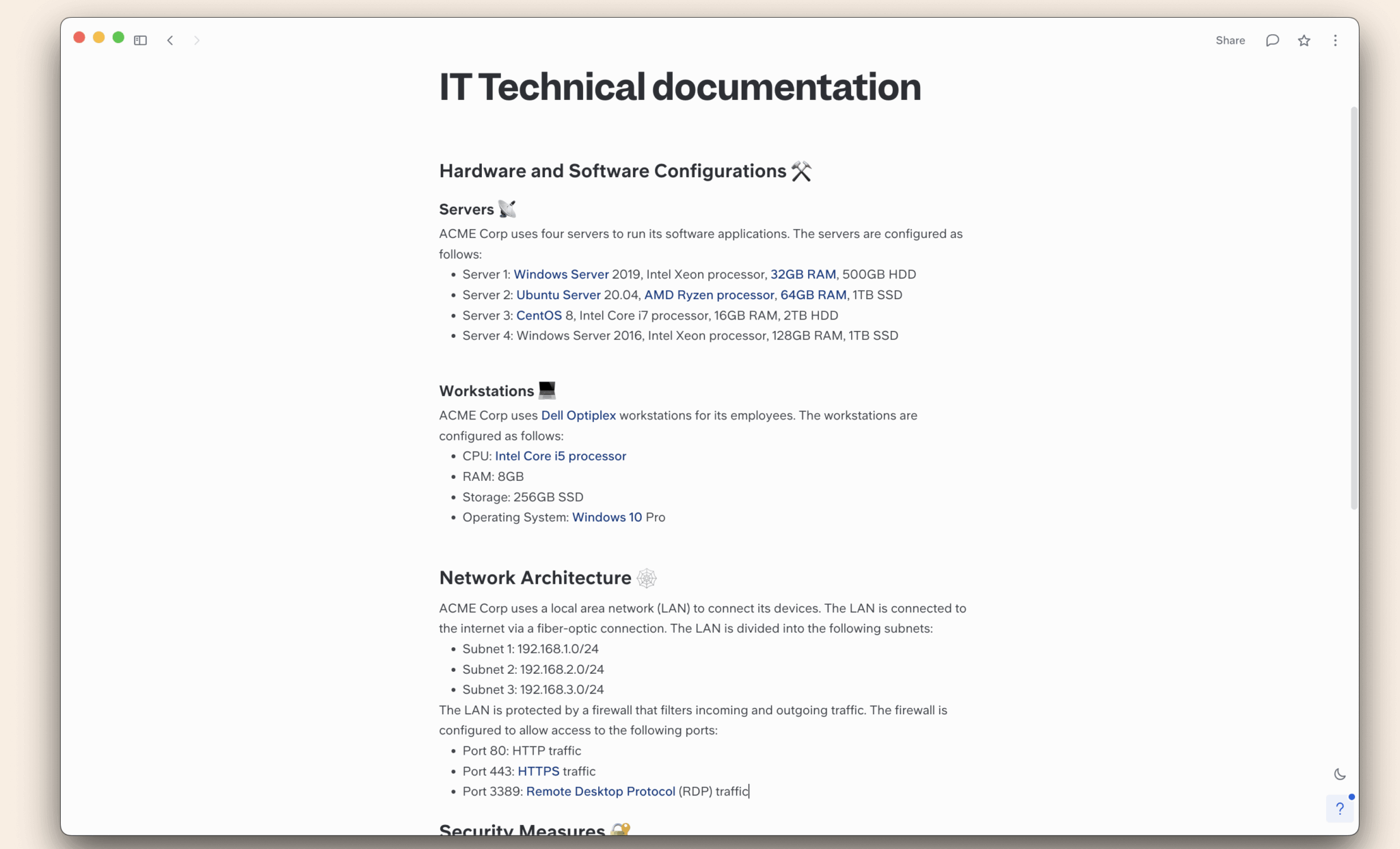 Developer Technical Documentation Template