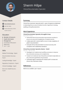 health-documentation-resume-template