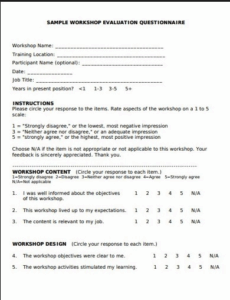 seminar-evaluation-sample-survey-template