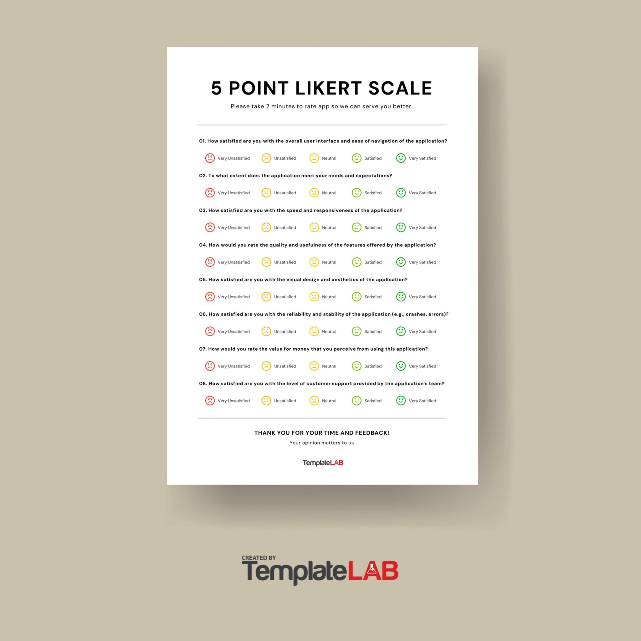 Survey Template 5 Point Scale