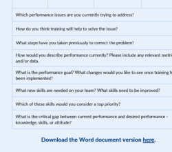 training-needs-analysis-survey-template