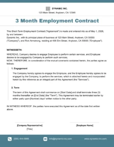 3 Month Probation Contract Template 3-month-probation-contract-template
