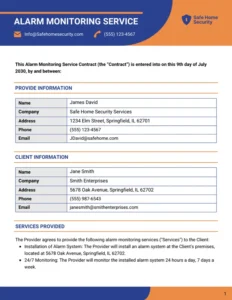 Fire Alarm Monitoring Contract Template fire-alarm-monitoring-contract-template