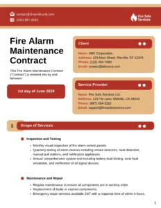 Fire Alarm Service Contract Template fire-alarm-service-contract-template