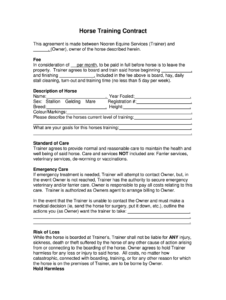 Free Horse Training Contract Template free-horse-training-contract-template