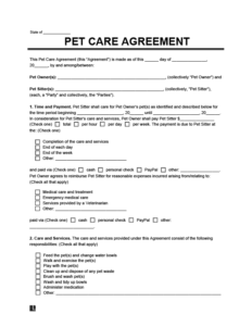 Free Pet Sitting Contract Template free-pet-sitting-contract-template