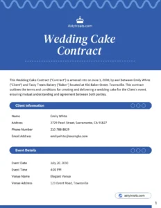 Free Wedding Cake Contract Template free-wedding-cake-contract-template