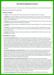 Hair Brand Ambassador Contract Template hair-brand-ambassador-contract-template