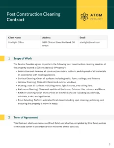 post-construction-cleaning-contract-template