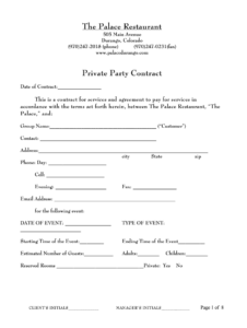 Private Party Restaurant Contract Template private-party-restaurant-contract-template