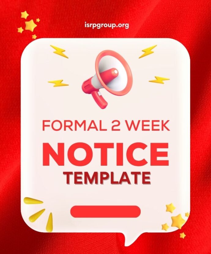 Generic 2 Weeks Notice Template