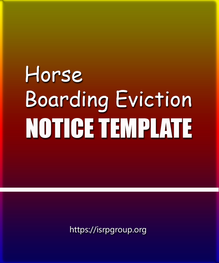 Horse Boarding Eviction Notice Template