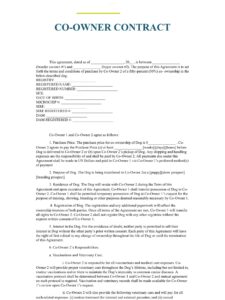 dog-co-ownership-contract-template
