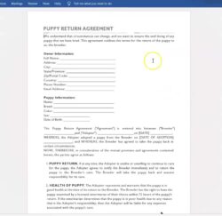 return-puppy-to-breeder-contract-template