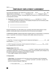 short-term-employment-contract-template