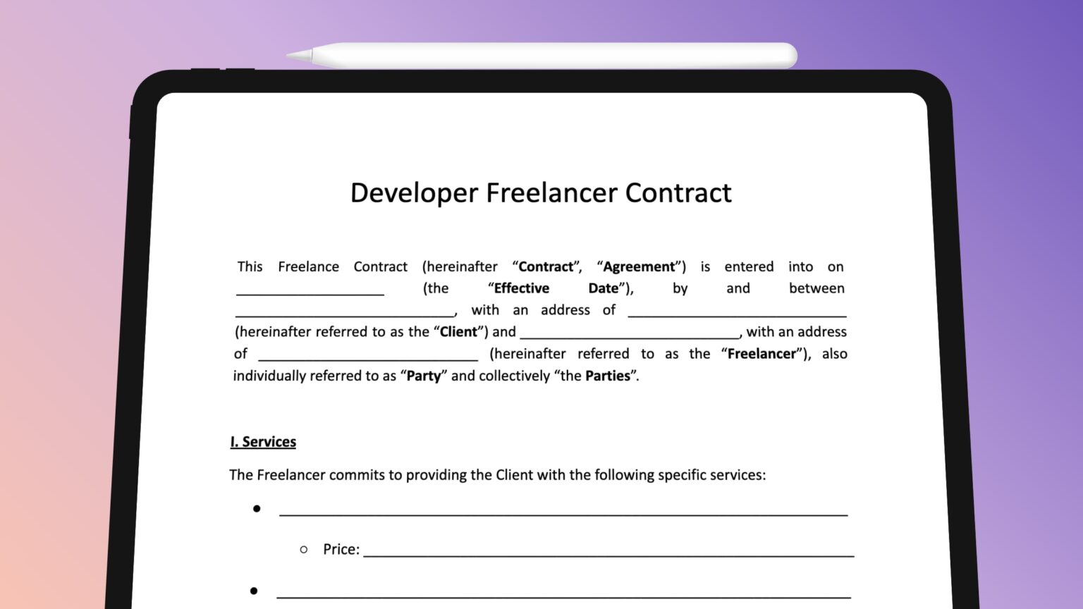 Software Developer Freelance Contract Template