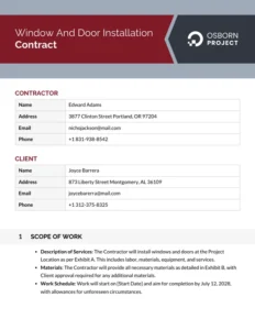 window-and-door-contract-template