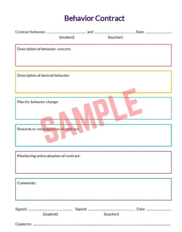 Anti Social Behaviour Contract Template