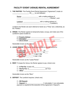 Event Space Rental Contract Template Event Space Rental Contract Template