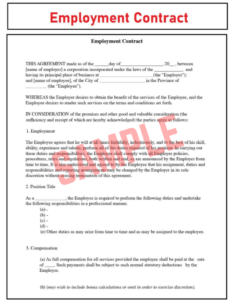 Fair Work Employment Contract Template Fair Work Employment Contract Template