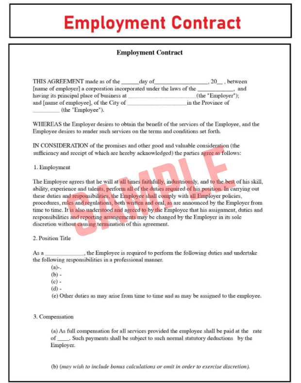 Fair Work Employment Contract Template