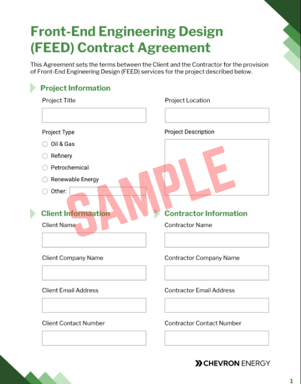 Front End Engineering Design Contract Template