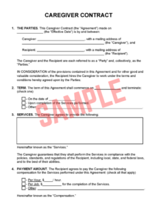 Live In Caregiver Employment Contract Template