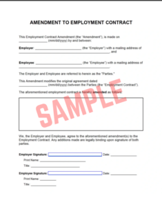 Change Of Employment Contract Letter Template