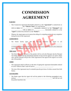 Commission Based Sales Contract Template