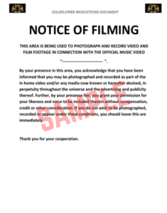 Notice Of Filming And Photography Template Notice Of Filming And Photography Template