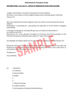 Notice Of Force Majeure Letter Template Notice Of Force Majeure Letter Template