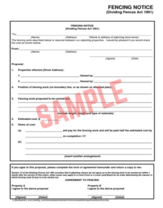 Notice To Fence Letter Template