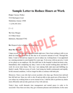 Notice Of Reduction Of Hours Template Notice Of Reduction Of Hours Template