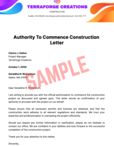 Notice To Commence Construction Template Notice To Commence Construction Template