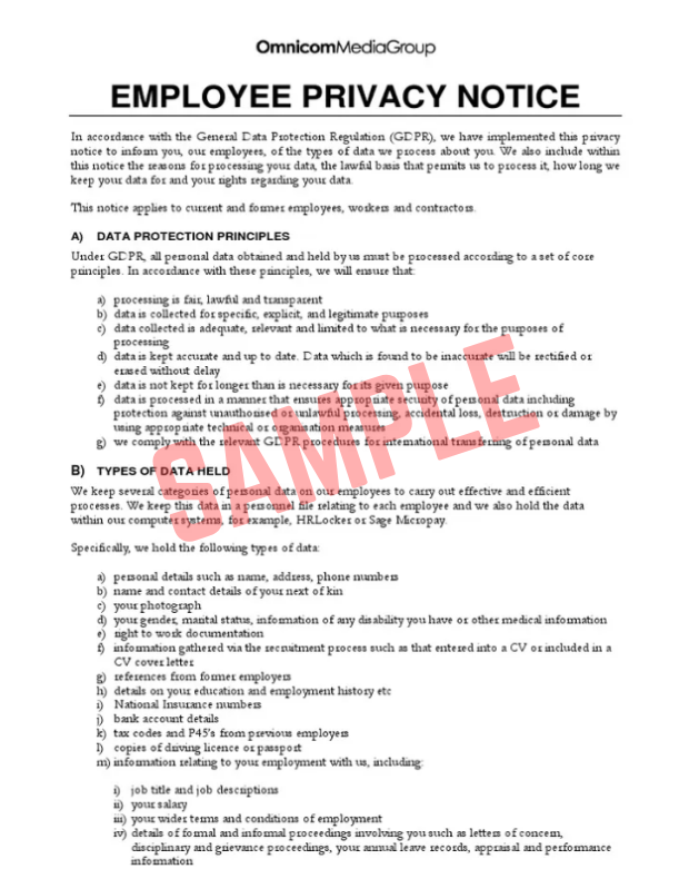 Privacy Notice For Job Applicants Template