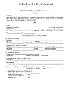 Coffee Machine Rental Contract Template
