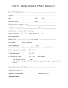 Church Facility Rental Contract Template