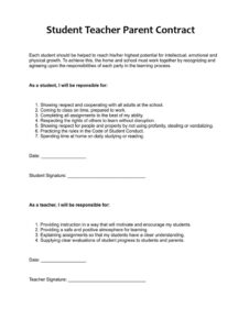 Student Teacher Parent Contract Template Student Teacher Parent Contract Template