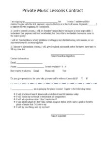 Private Music Lessons Contract Template