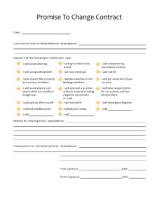 Promise To Change Contract Template
