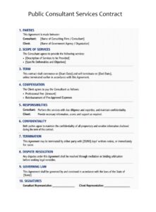 Public Consultant Services Contract Template