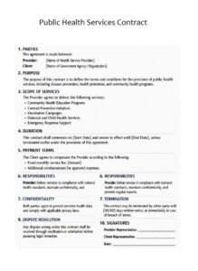 Public Health Services Contract Template