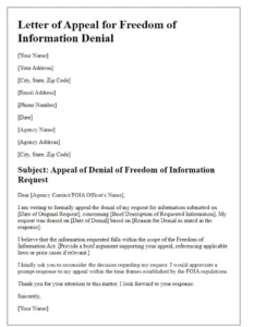 Freedom Of Information Refusal Notice Template