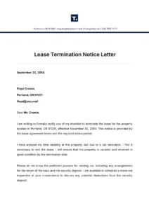 Office Lease Termination Notice Template Office Lease Termination Notice Template