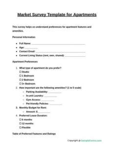 Apartment Leasing Market Survey Template Apartment Leasing Market Survey Template