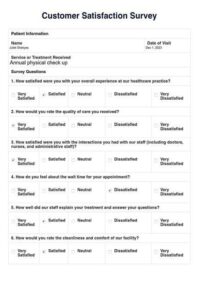 Customer Satisfaction Survey Template Healthcare