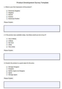 New Product Development Survey Template